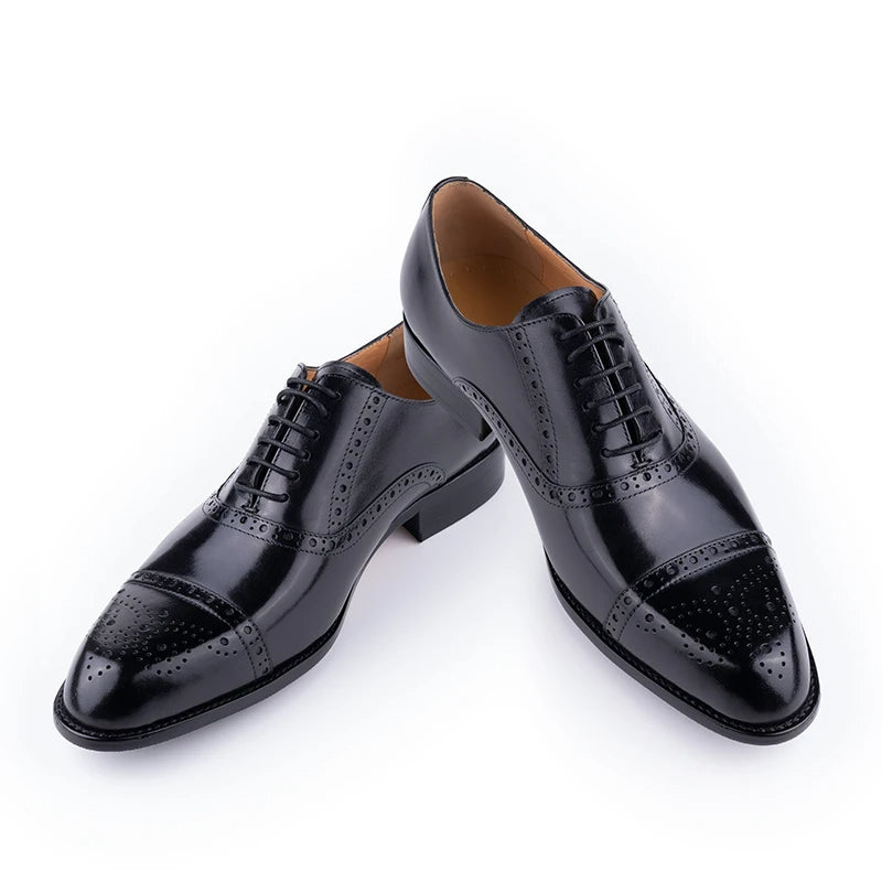 Classic Brogue Shoe Genuine Cowhide Handmade Men Dress Shoes