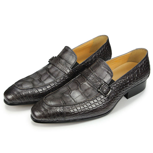 Handmade Leather Men Loafer Shoes Natural Cowhide