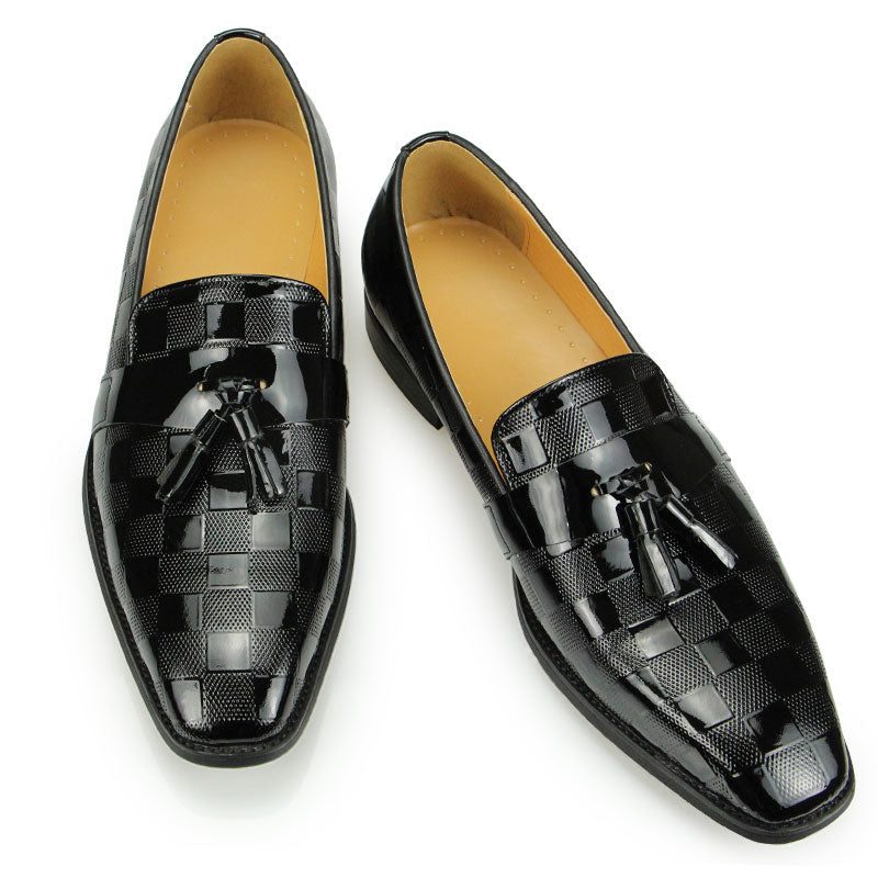 Modern Casual Black Patent Leather Men Dress Shoes