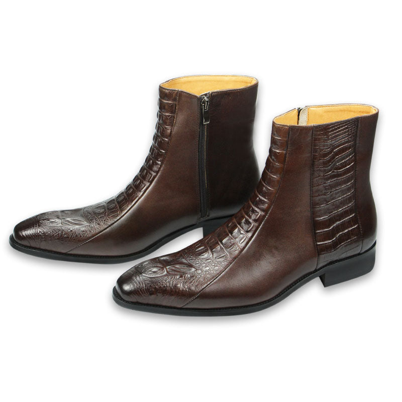 Mens Genuine Leather High Ankel Boots