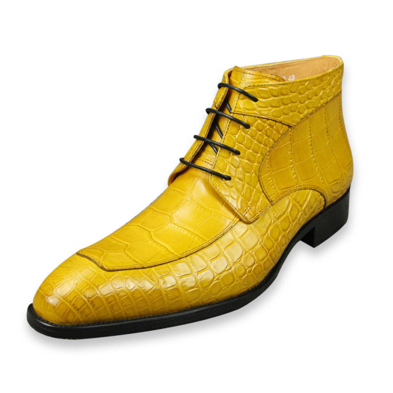 Business Oxford Style Ankle Boots Black Yellow