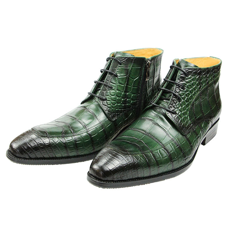 Crocodile Pattern Men Fashion Ankle Boot