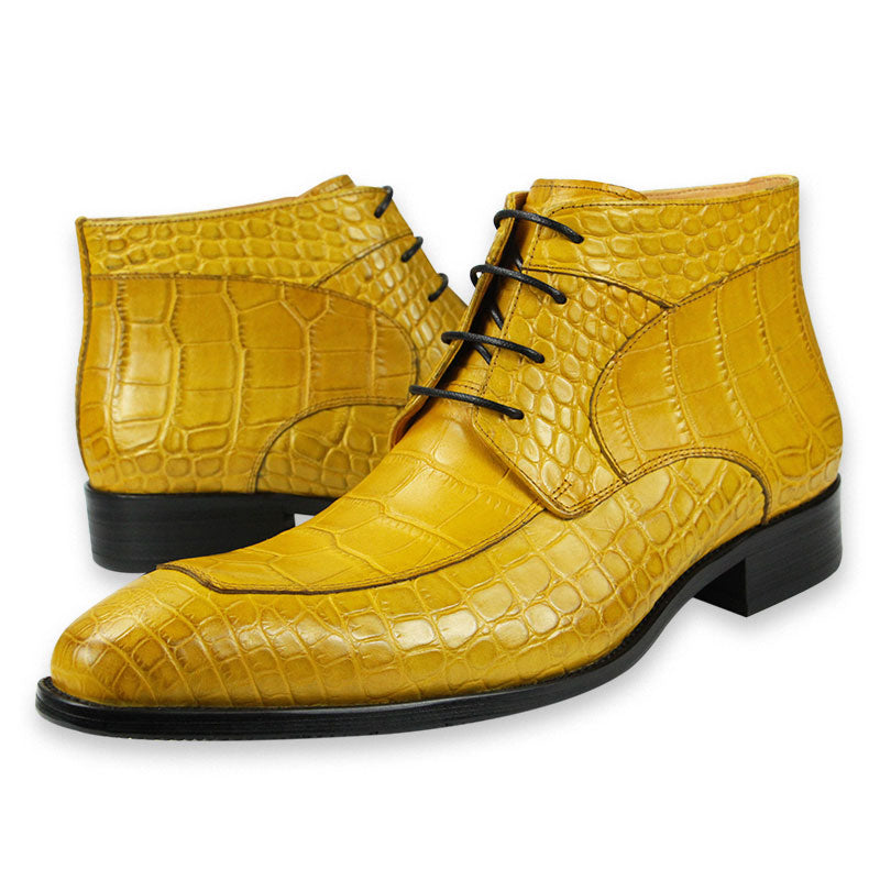 Business Oxford Style Ankle Boots Black Yellow