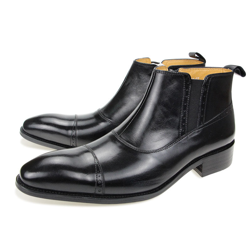 Concise Style Men's Chelsea Boots Zip Boot Black