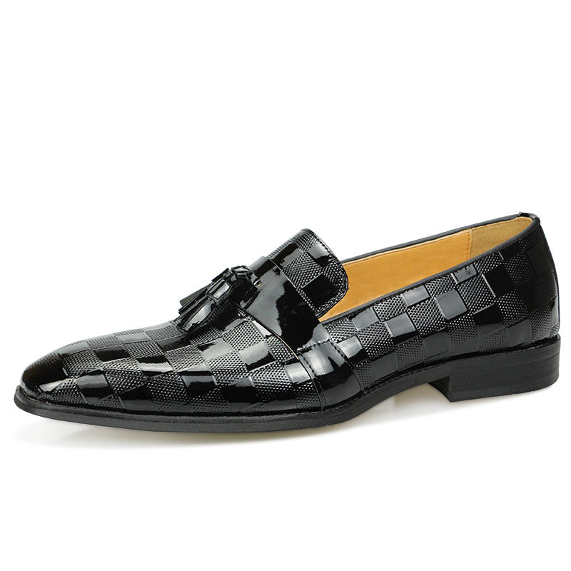 Modern Casual Black Patent Leather Men Dress Shoes