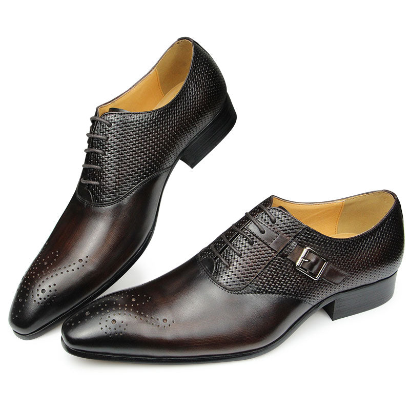 Oxford Genuine Leather Men Shoes For Dress Wedding Business