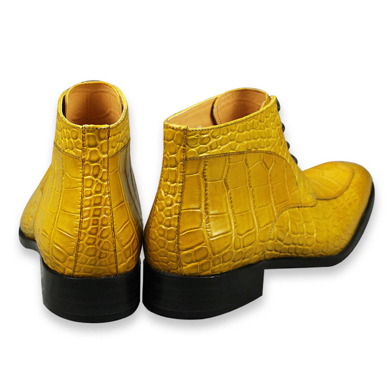 Business Oxford Style Ankle Boots Black Yellow