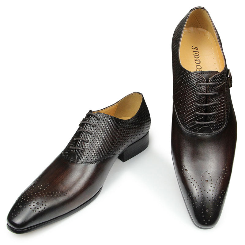 Oxford Genuine Leather Men Shoes For Dress Wedding Business