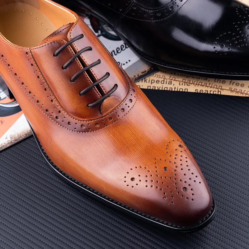 Genuine Leather British Style Oxford Dress Shoes for Men（复制）